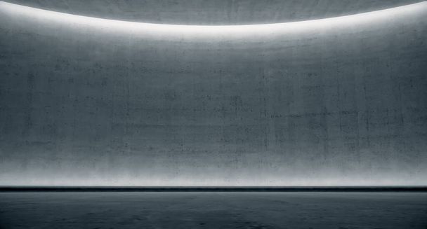 Parlayan ışığı olan boş beton duvar. Soyut arkaplan. 3d oluşturma - Fotoğraf, Görsel