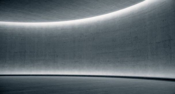 空白のスペース輝く光とコンクリートの壁。抽象的な背景。3Dレンダリング - 写真・画像