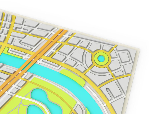 Mapa de la ciudad. Renderizado 3D. - Foto, Imagen