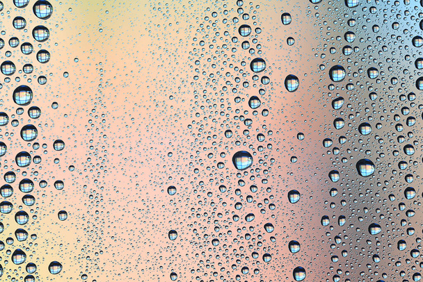 drops glass blue background abstract, transparent cold background water splashes - Fotografie, Obrázek