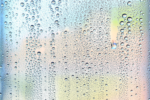 drops glass blue background abstract, transparent cold background water splashes - Fotografie, Obrázek