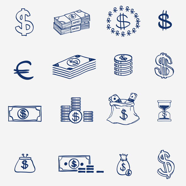 Money icons set - Vector, Image