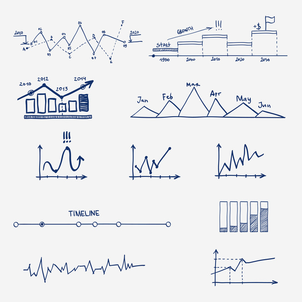 Graph, chart business   elements. - Vector, Image