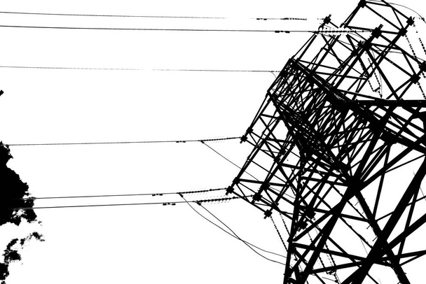 αστική έννοια, προβολή φόντου γραμμών ηλεκτρικής ενέργειας   - Φωτογραφία, εικόνα