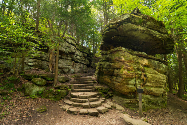 CCC Stairway on a Wilderness Trail in Cuyahoga Valley National Park in Ohio - Photo, Image