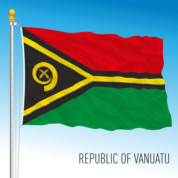Vanuatu virallinen kansallinen lippu, Oseania, vektorikuva - Vektori, kuva