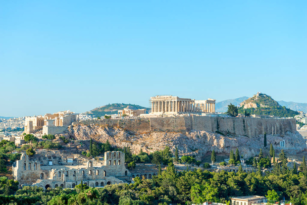 Akropolis Parthenonin temppelin kanssa Ateenassa, Kreikassa - Valokuva, kuva