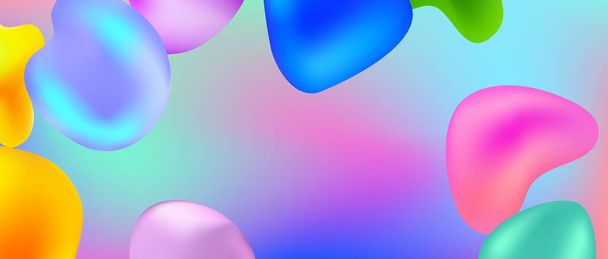 Coloured abstract background with 3d fluid shapes. Creative and cool design for banners, posters, flyers, etc. Bright digital wallpaper. - Vector, Image