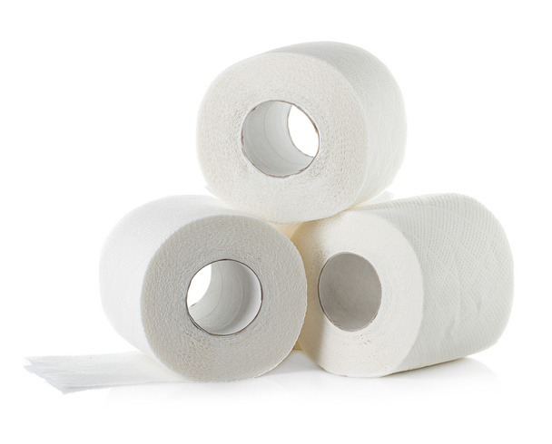 Toilet paper close-up isolated on white background - Fotografie, Obrázek