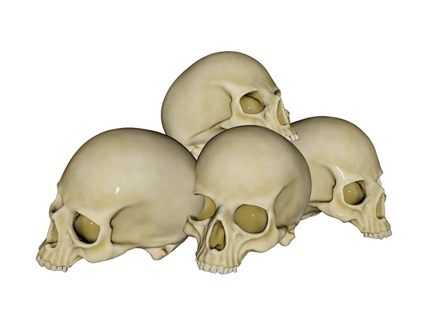 Montón de cráneos - 3D render
 - Foto, Imagen