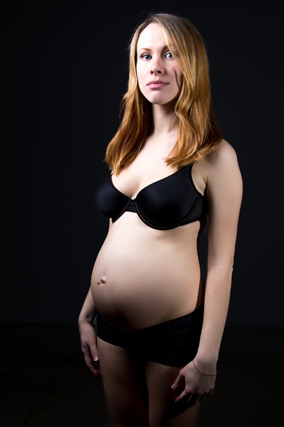 Pregnant girl in underwear - Foto, imagen