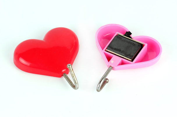 rosa und rote Magnete Herzen  - Foto, Bild