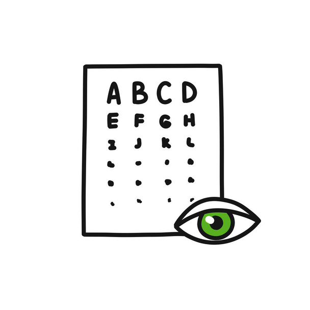 vision test doodle icon, vector illustration - Vector, Image