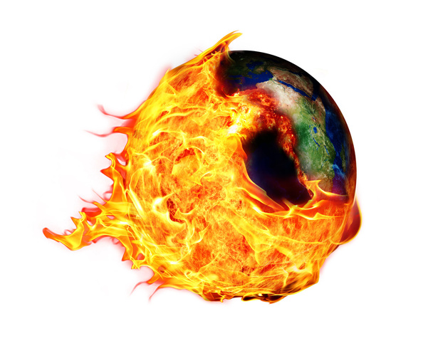 Global Warming and fire ball - Фото, изображение