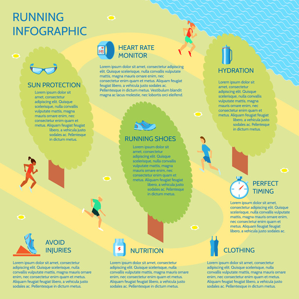 běh parku infographic - Vektor, obrázek