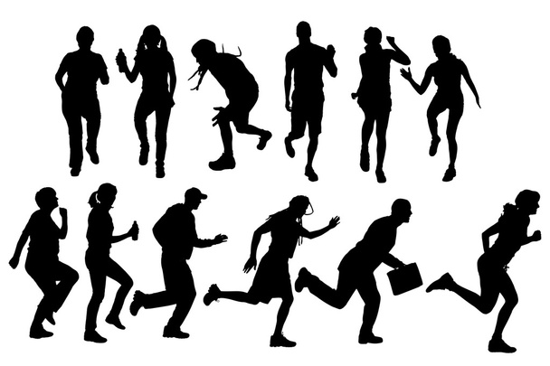 Vector silhouettes of different people. - Vector, Image
