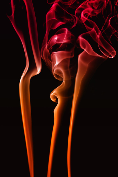 abstract colored smoke on a black background - Photo, Image