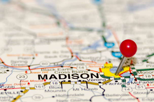 Madison PIN-kódot a térképen - Fotó, kép