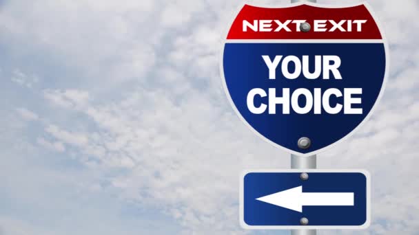 Your choice road sign - Footage, Video