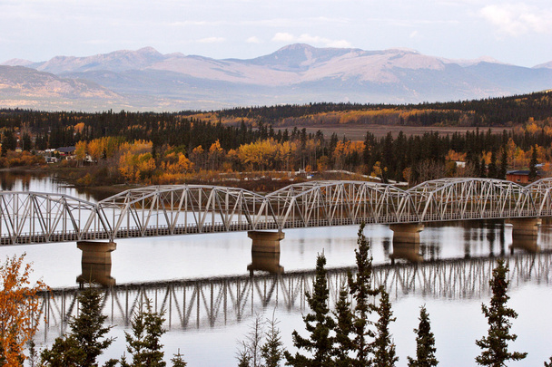 teslin lake brug op alaska highway - Foto, afbeelding