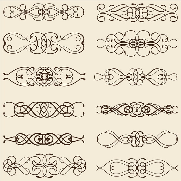 Украшенные винтажные разделительные линии
 - Вектор,изображение