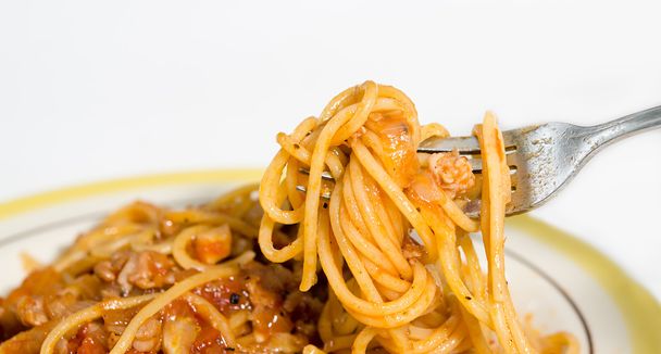 Spaghetti with pork - Valokuva, kuva