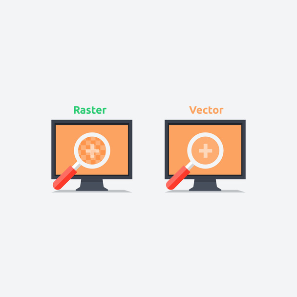 Difference between vector and raster format - Διάνυσμα, εικόνα