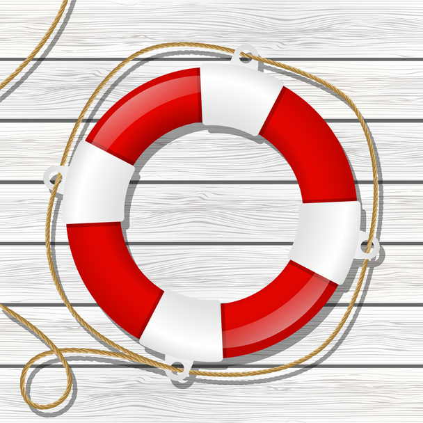 Bóia salva-vidas vermelha
 - Vetor, Imagem
