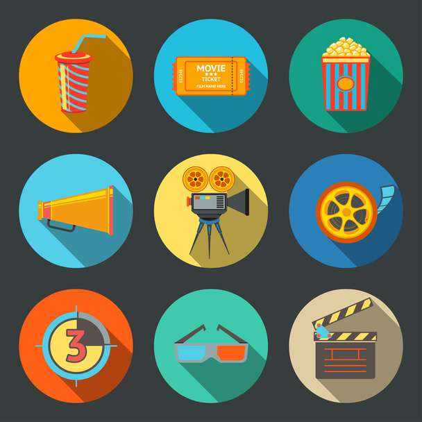 Cinema (filme) conjunto de ícones
 - Vetor, Imagem