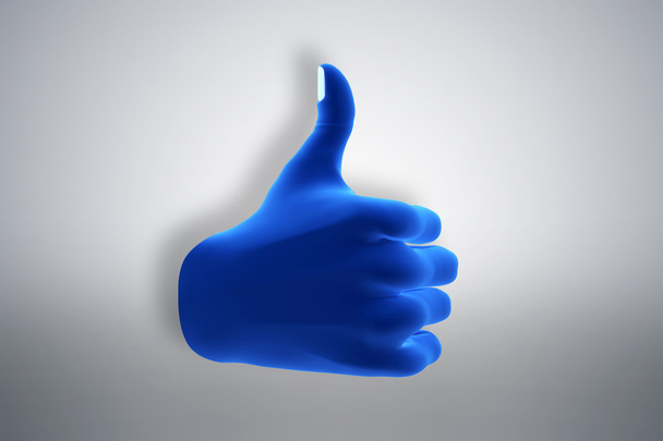 Geste der blauen Hand, die ok zeigt, gefällt, stimmt zu - Foto, Bild