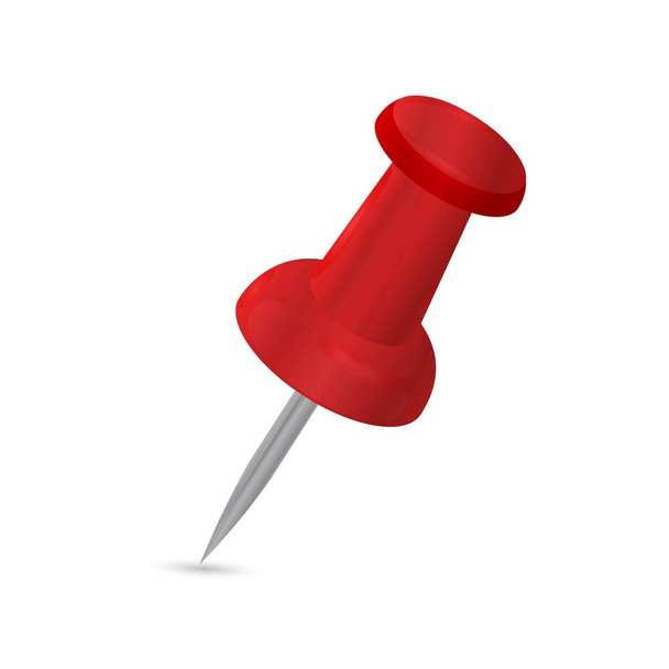 Red pushpin - Vector, afbeelding