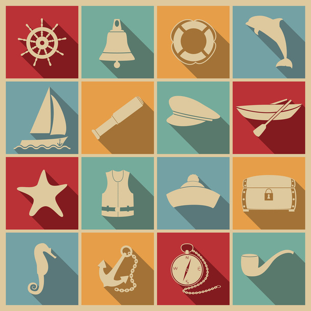 Marine icons - Vektor, kép