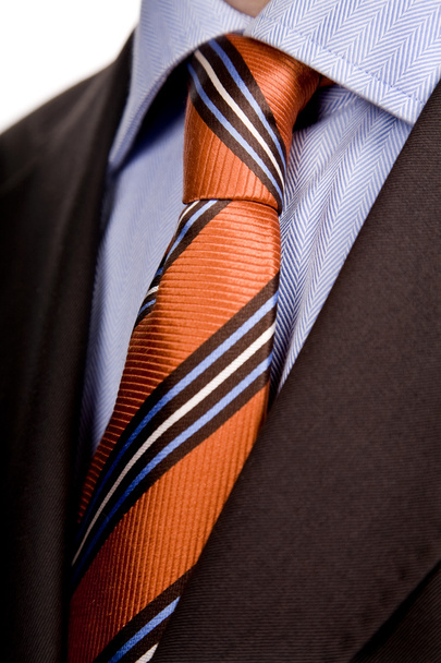 Détail d'un costume homme d'affaires avec cravate rouge
 - Photo, image