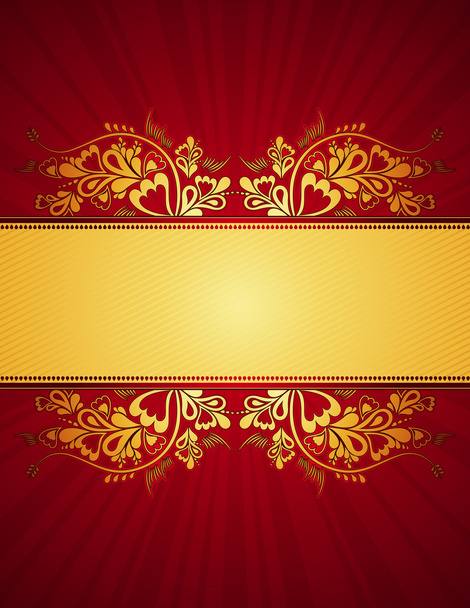 Red antique background, vector illustration - Вектор,изображение