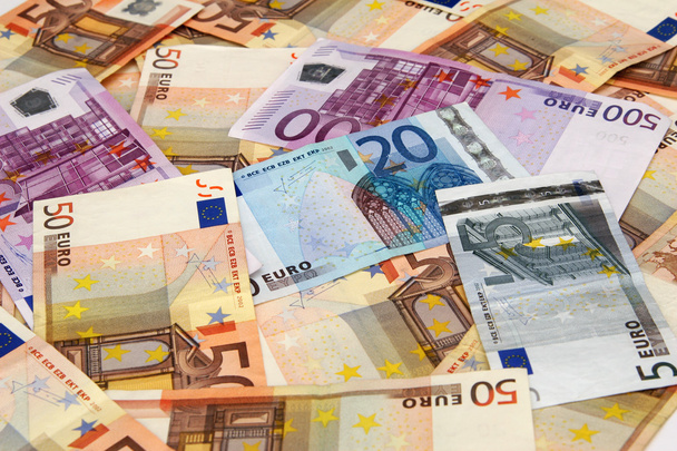 Background of euro banknotes - 写真・画像