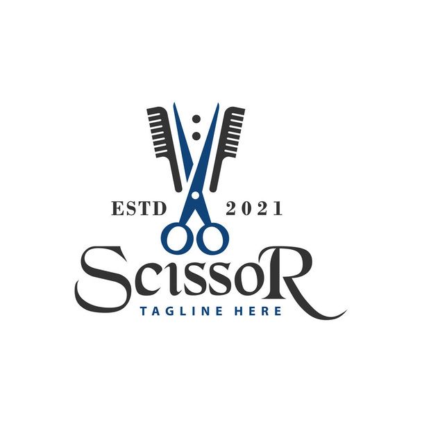 salon de coiffure vintage inspiration logo design - Vecteur, image