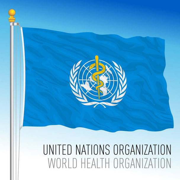 Об "єднані нації, світовий прапор організації охорони здоров" я, векторний приклад - Вектор, зображення