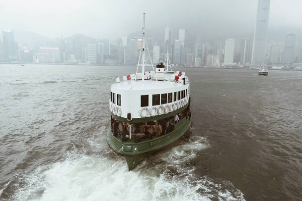 hong kong, china-circa may, 2019: ferry boat on the river thames, istanbul, turkey - Fotoğraf, Görsel