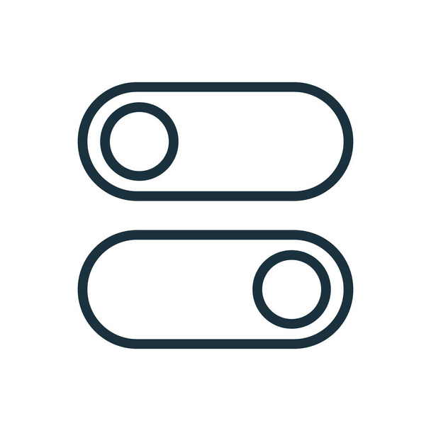 Toggle Buttons Line Icon. Slide On and Off. Switch Button Linear Icon for Devices User Interface. Editable stroke. Vector illustration - Vector, Image