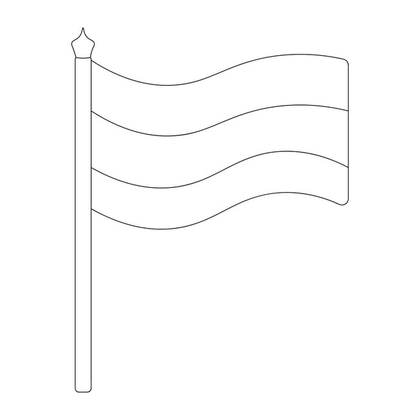 Flag of Russia, Germany, Austria, Estonia, Latvia, Bulgaria and others. Sketch. Vector illustration. Coloring book. Tricolor fabric. The national symbol of the state develops in the wind. Outline on an isolated white background. Political topics.  - Vektori, kuva