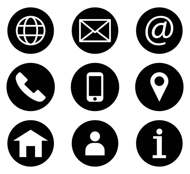 Contact Icon Set. Connection Business Card Icon - Vector, Image