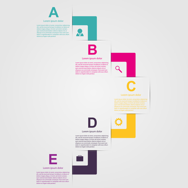 Creative colorful infographic in the form of ribbons. Design element. - Vektör, Görsel