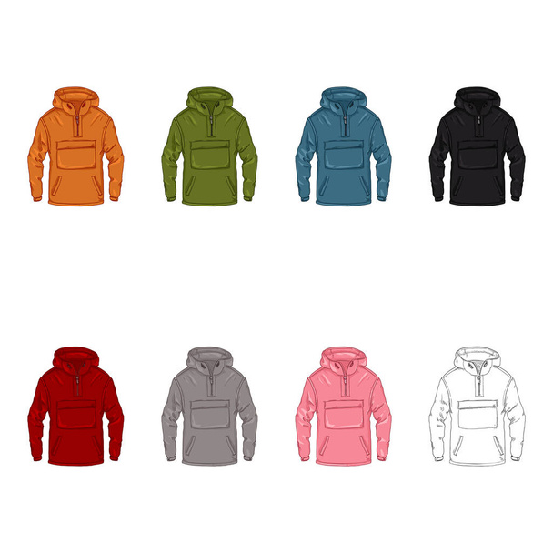Vector Set of Anorak Jacket Illustrations. Cartoon and Sketch Images. - Vector, Image