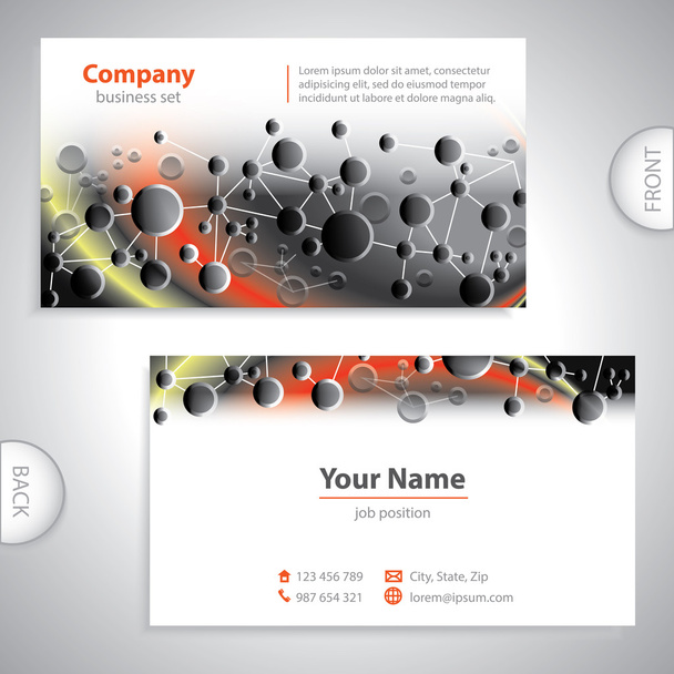 Universal black and red business card - Vector, Image