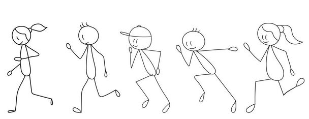 Stok figuur mensen rennen, vector - Vector, afbeelding