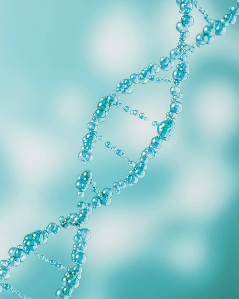 Mockup di molecole di bolla blu, sfondo astratto per scienza o medicina. rendering 3d - Foto, immagini