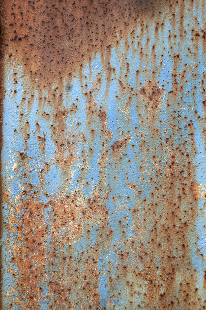 ruosteinen metalli kuorinta sininen maali
 - Valokuva, kuva