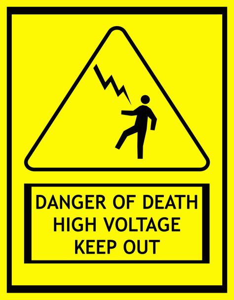 σήμα κινδύνου θανάτου από ηλεκτροπληξία - Φωτογραφία, εικόνα