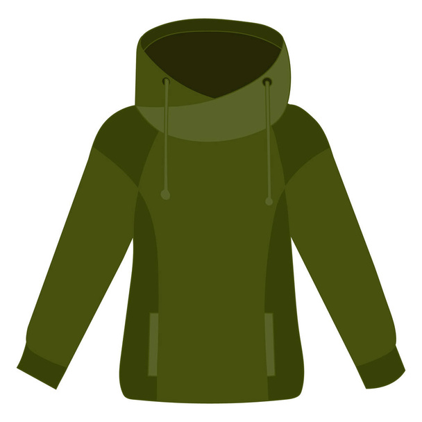 vector, aislado, capucha verde de los hombres - Vector, imagen