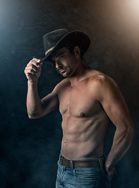 Seksikäs cowboy savuinen tausta
 - Valokuva, kuva